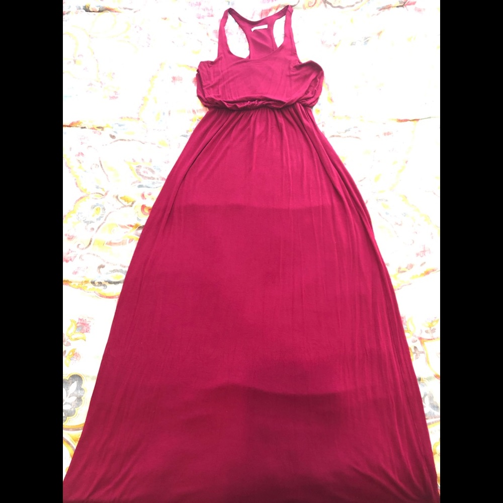 GUC LUSH Cranberry Racer Back Maxi Dress Small